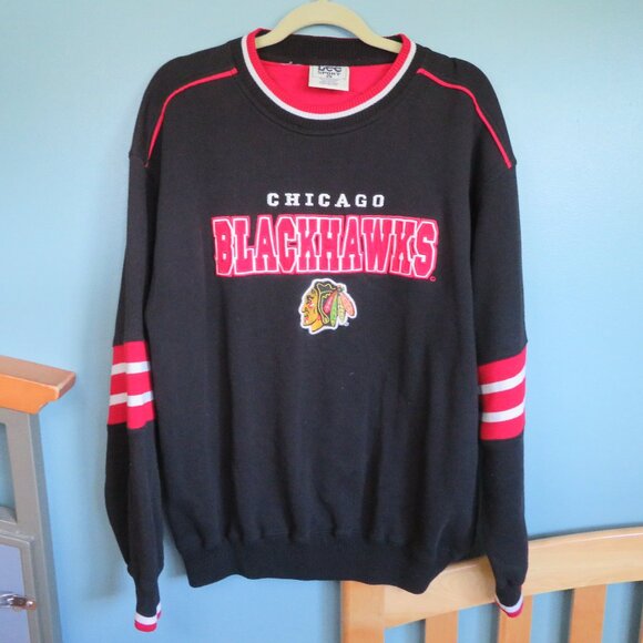 Vintage Chicago Blackhawks Hockey Long Sleeve Sweater Lee Sport size Large - Picture 1 of 5